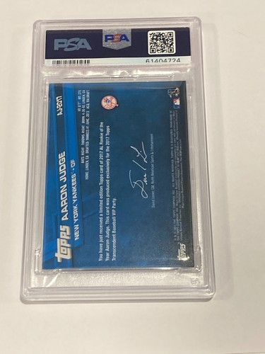 Aaron Judge 2017 2018 Topps Transcendent VIP Party PSA 9 Rookie Card 2017 /87 - Picture 2 of 2