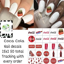 Coke Coca Cola Drink Waterslide Nail Art Decals Set Of 50, Instructions Bonus