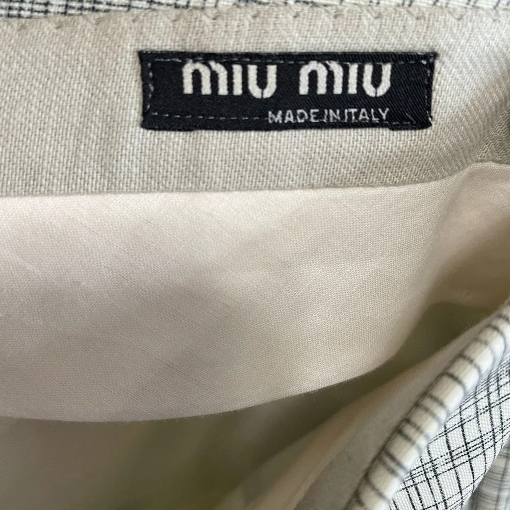 Pantaloni Miu Miu Pantaloni A Quadri EU 50 Gamba Dritta