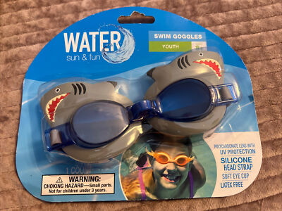 Water Sun & Fun Shark Swim Goggles for Kids/Youth Ages 8+