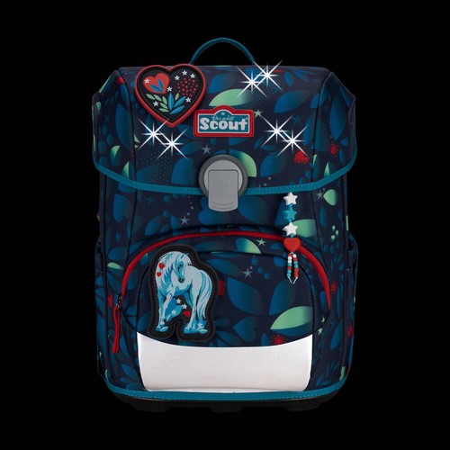 Scout Schulranzen Neo LED WHITE UNICORN 20 Teile-Set Federmappe und viel Zubehör - Bild 3 von 14