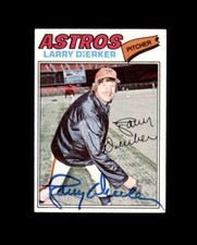 Larry Dierker Signed Original 1977 Topps Houston Astros Autograph