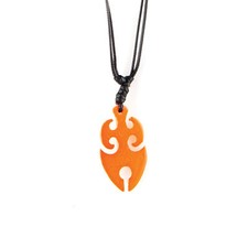 Color-Changing Necklace - Tribal Flame - White To Orange by DelSol - 1 Pc