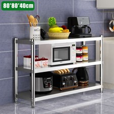 3 Layer Kitchen Storage Organizer Stand Stainless Shelves Unit Metal Shelf Rack