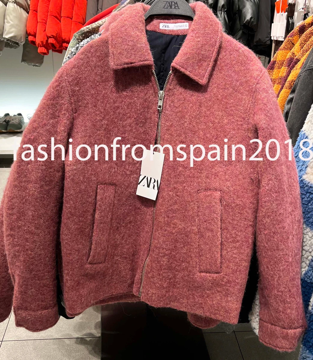 ZARA NEW MAN TEXTURED WOOL BLEND JACKET PINK S-XL 5919/400 sale  