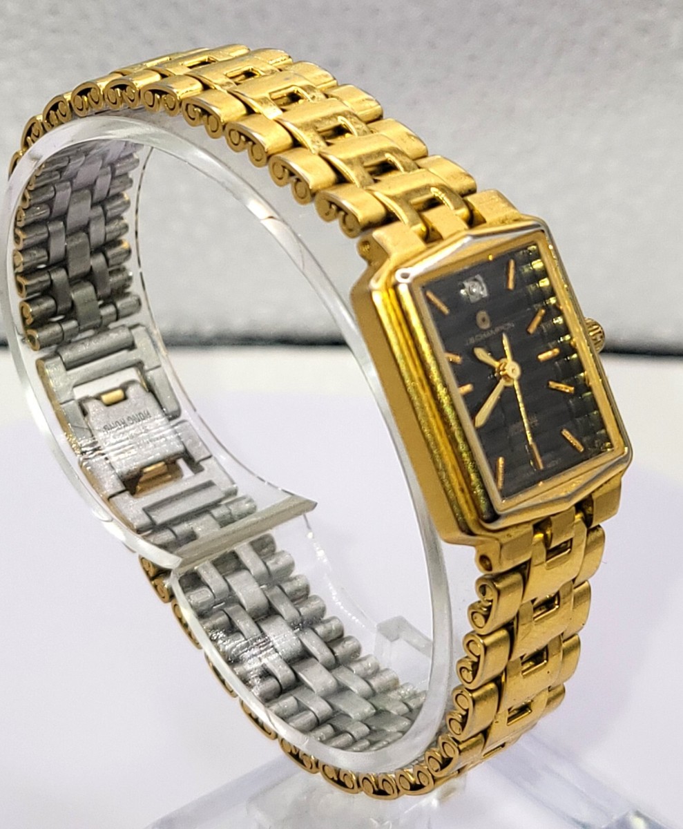 Vintage JB Champion Gold Tone Ladies Diamond Quartz Watch Japan - Main Image