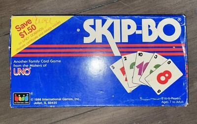 Vintage SKIP-BO  Original 1986 Game Makers of Uno Cards New Sealed International