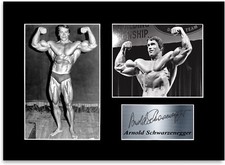 Arnold Schwarzenegger Signed Photo Display Mount A4 Bodybuilding Gym Poster