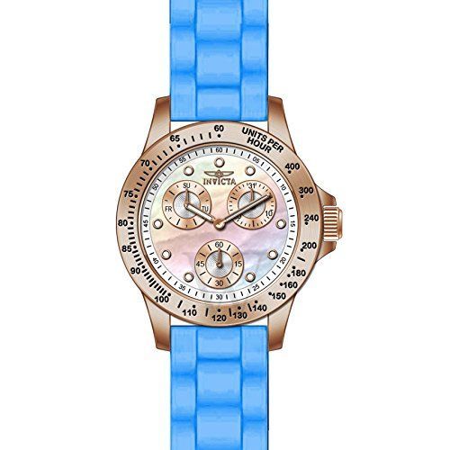 New Womens Invicta 21990 Speedway MOP Dial Rose Gold Steel Light Blue Watch - Picture 11 of 12