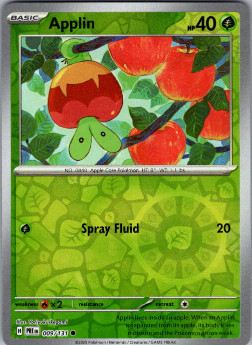 Applin (Master Ball Pattern) Common SV: Prismatic Evolutions 009/131 NM | Pokemo