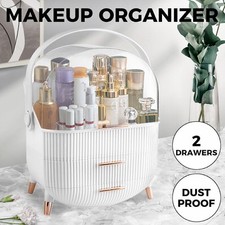 XL Large Make Up Organiser Cosmetic Vanity Case Box 2 Drawers Skincare Storage