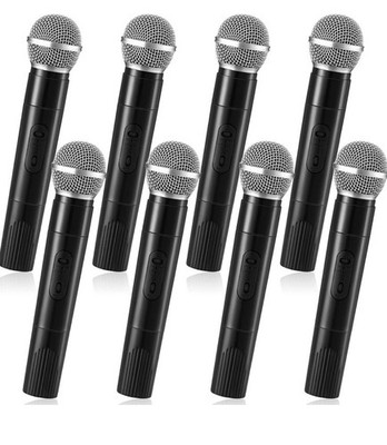 8 Fake Microphones Prop Pretend Plastic Microphone Toy Fake Mic Costume Black