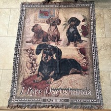 4 Dachshunds Throw Blanket 65" x 49"