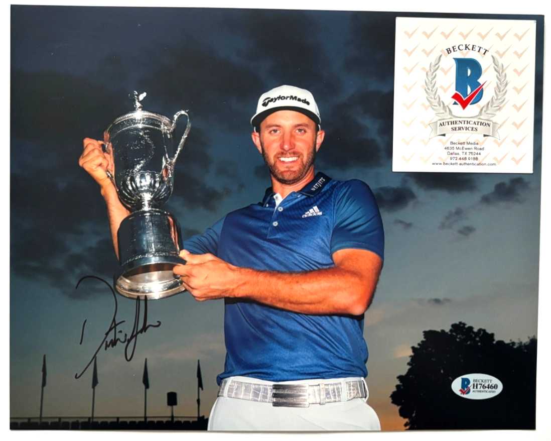 Dustin Johnson Autographed Signed 8X10 PHOTO 2015 US OPEN OAKMONT GOLF 2020 MASTERS BAS 