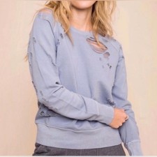 Sincerely Jules Distressed Sweatshirt   Light Gray