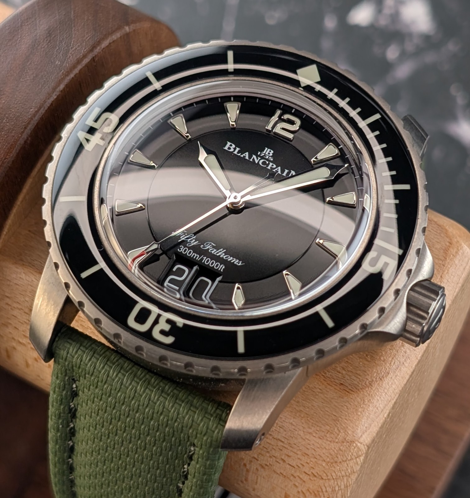 Blancpain Fifty Fathoms Grande Date Titanium Black 5050 12B30 B52A Complete Xtra image 2