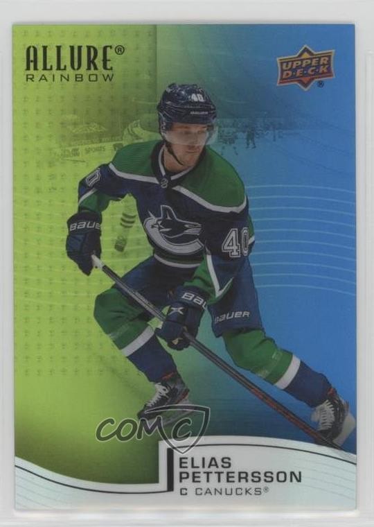 2021-22 Upper Deck Allure Rainbow Green Blue 81/299 Elias Pettersson #R-83 16d2
