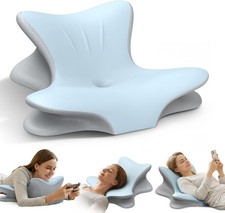 Cervical Neck Pillow for Pain Relief, Ergonomic Reading Pillow for Bed, Orthoped