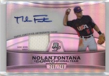 2010 Bowman Platinum Relic Refractor 208/740 Nolan Fontana #PAR-NF Auto 1cx3