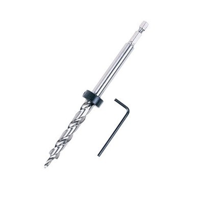 Pocket Hole Twist Step 3/8'' Drill Bit 1/4'' Hex Shank with Depth Stop Collar