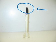 DINKY TOYS Nose Cone WHEAD Head BLACK PLASTIC (HONEST JOHN Military Rocket) PL