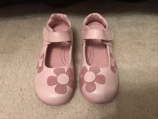 Girl Pink Flower Pediped Leather Dress Shoes Mary Jane EU 29/US 11.5 Insole 7 in