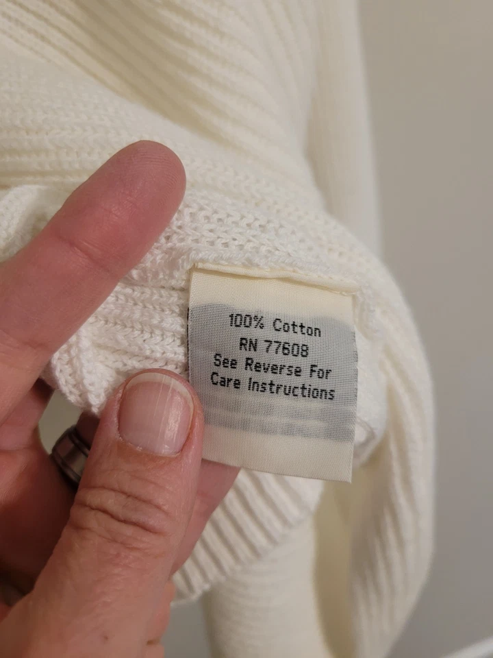 J peterman женщин кроссовер Twist большого размера свитер XL кремово-белый 100% хлопок - Изображение 3 из 4