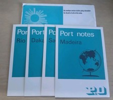 4 X P&O Cruise Ship Ocean Liner Port Notes In Original Envelope 1969