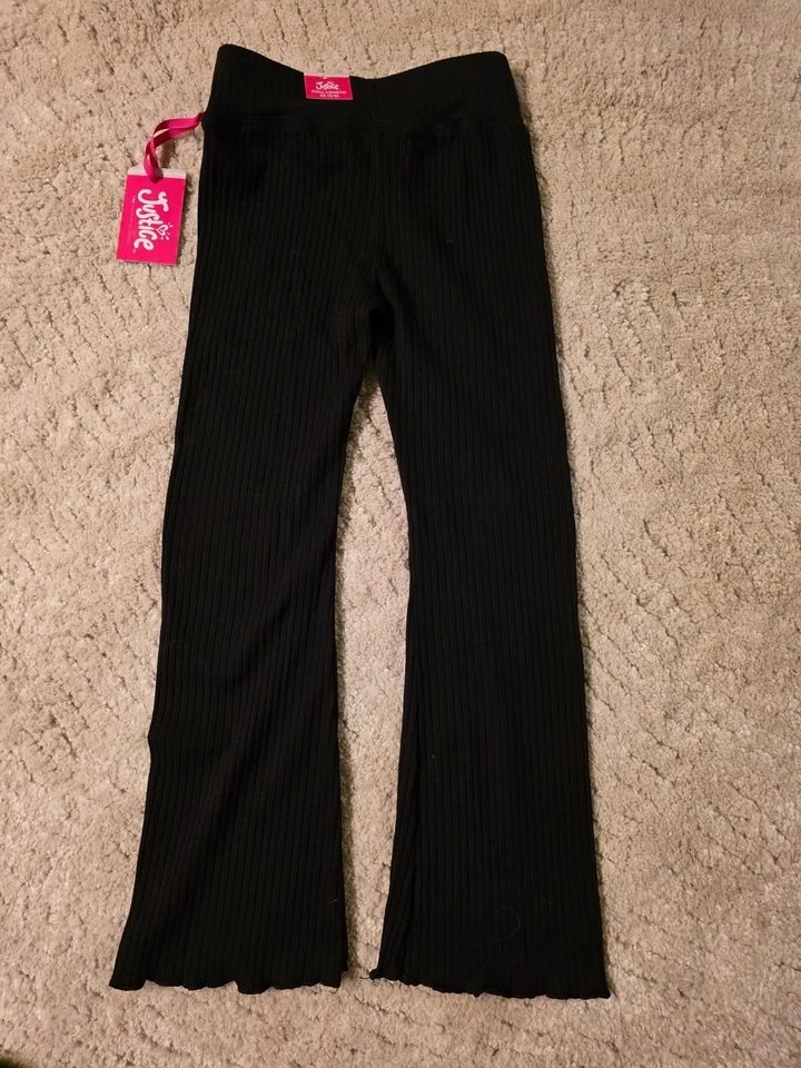 Pantalones negros acampanados Justice Cinch WB niñas talla S 7-8, pasa de Navidad a casual Foto 2 de 2
