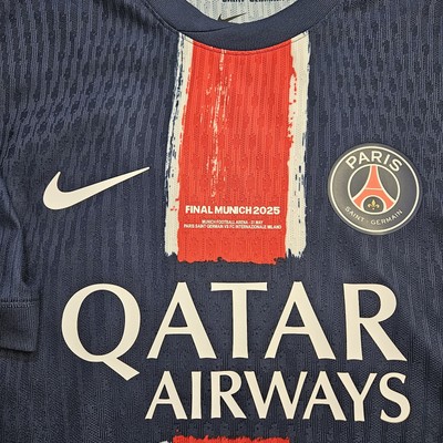 Maillot De Football PSG Doué Vapor Player Issue 2024-2025 - Taille L, Manches Longues, 4ème Maillot, N°14, Neuf Avec étiquettes