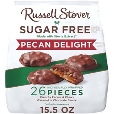 RUSSELL STOVER Sugar Free Pecan Delight Chocolate Candy, 15.5 oz. bag Big