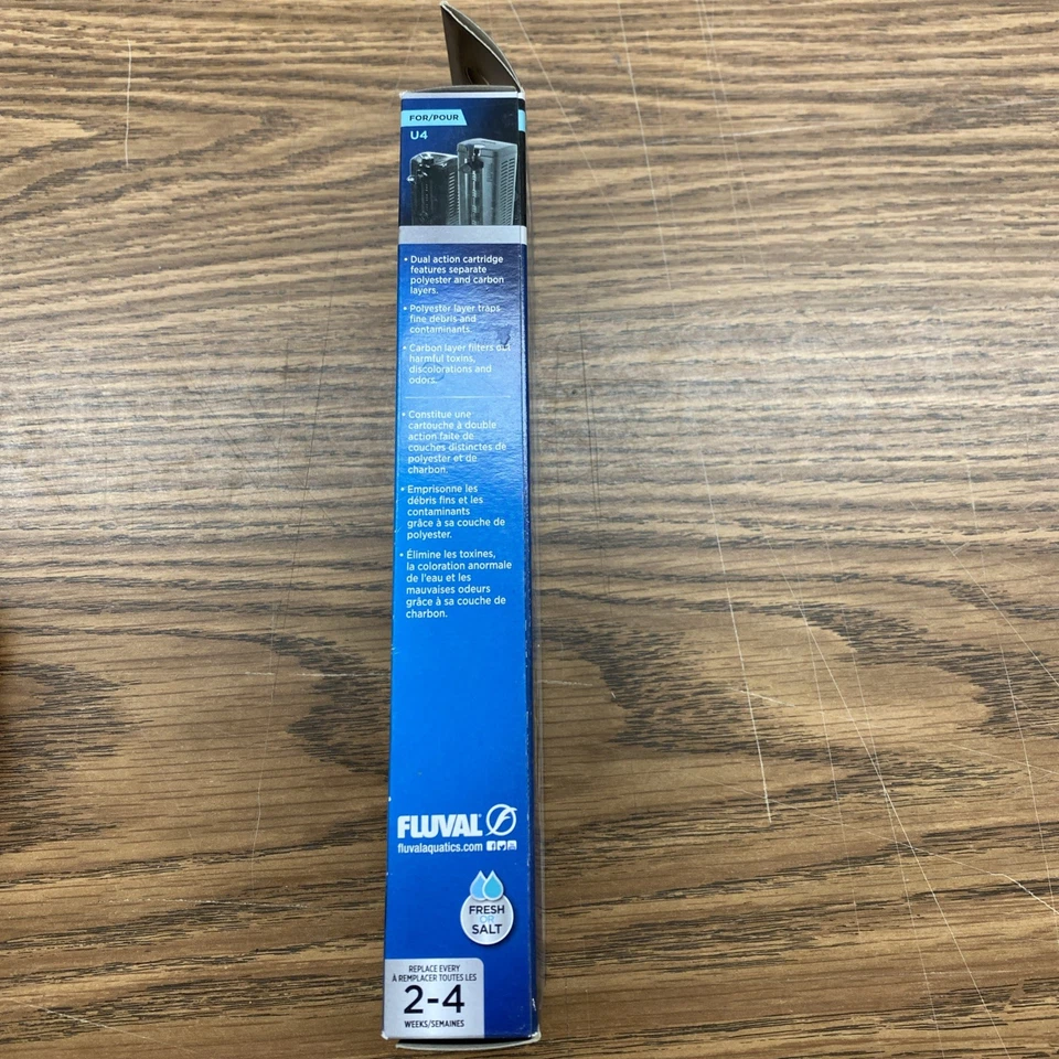 Fluval Poly-Carb Fine Filter & Odour Neutraliser Poly/Carbon Cartridge (U4) 2 Pk - Image 2 of 3