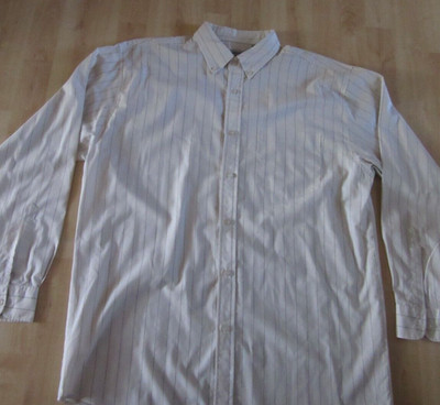 Identic Langarm Herrenhemd  Größe 43/44 XL  gestreift geknöpftes Hemd