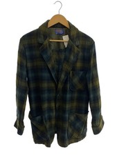 Pendleton 60s-70s Wool Check Jacket L Green Button Made in USA