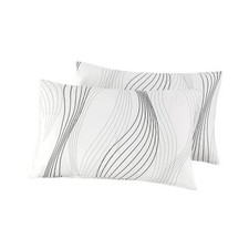 White Pillow Cases Set of 2 King King  20 in x 36 in Black White Striped