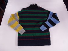 Striped Colourblock Roll Neck Jumper Womens UK 12 -14 Ribbed Long Sleeve BNWOT