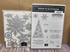 Stampin' Up SNOW IS GLISTENING Stamp SNOWFALL Dies Snowflakes Winter CHRISTMAS