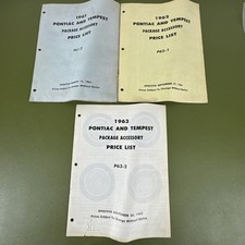 Lot 1961 1962 1963 Pontiac Tempest Package Accessory Price Lists