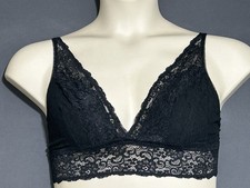 Soma Lace Plunge Bralette Large Black Wireless