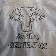 Vintage Western Pearl Snap Chambray Shirt L Sears Santa Gertrudis Cattle W Texas