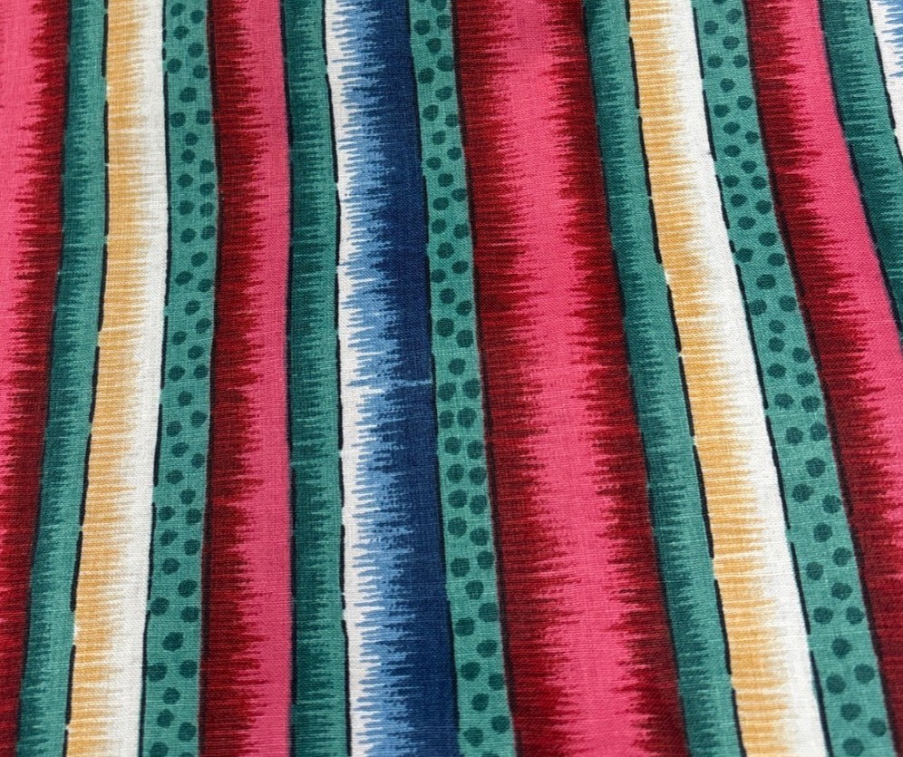 Givenchy Fabric 25"x54" Upholstery Multicolor Stripes Dotted Design