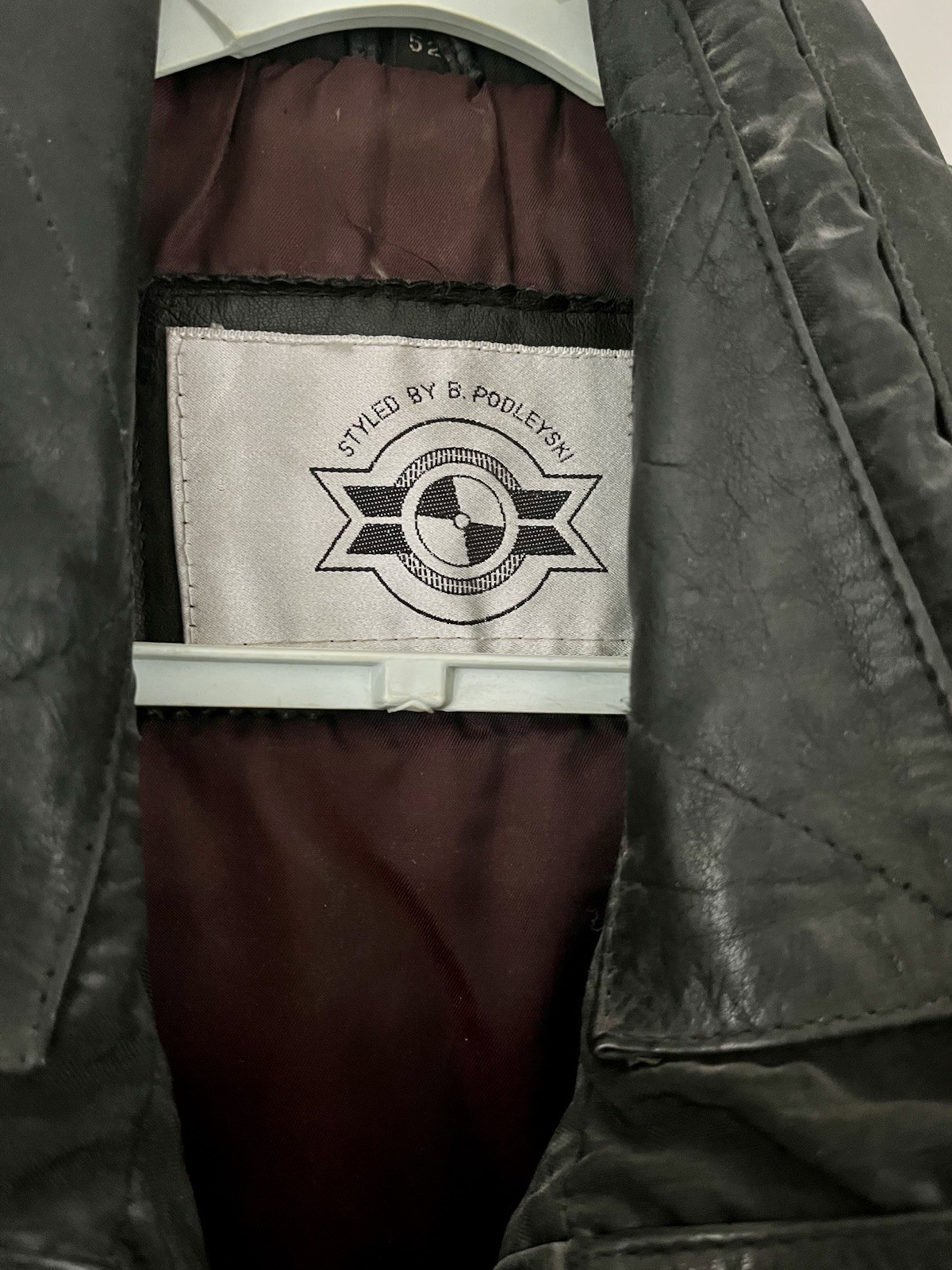 Giacca di pelle vintage B.Podleyski oversize anni '80/'90 foto 4