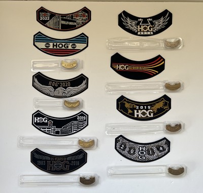 Harley Davidson Owners Group 2014-2022 9 Patch & Pins Lot HOG Motorcycle New