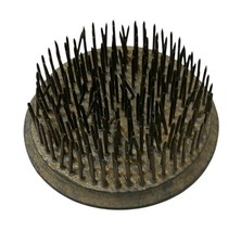 Vintage Round Metal Spike Flower Frog Floral Arranging 3"