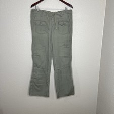 American Eagle Green Cargo Pants Raw Hem Size 10