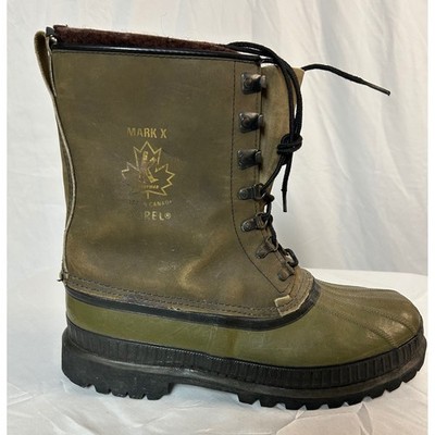 Vintage Sorel Mark X Kaufman Boots Olive Green Wool Liner Vibram Sole Canada 12 Sorel Mark V Kaufman Leather Wool Lined | Mercari main image 3