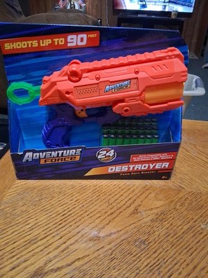 Adventure Force 25-Piece 90' Range Destroyer Blaster with 24 Foam Darts NEW