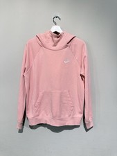 Nike Women M Fleece Funnel Neck Pullover Hoodie Peach Athletic Casual Gym Travel