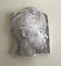 English mid 20th Century Small Handmade Classical Plaster Wall Mask Sculpture