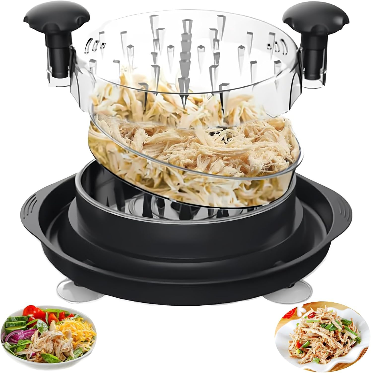 Tritatutto per Pollo, Tritacarne Manuale, Trituratore Di Pollo, Mixer Cucina, Macina Carne con Manico e Base Antiscivolo, strumento per tritacarne per insalata di pollo per Verdure Pollo Maiale Manzo